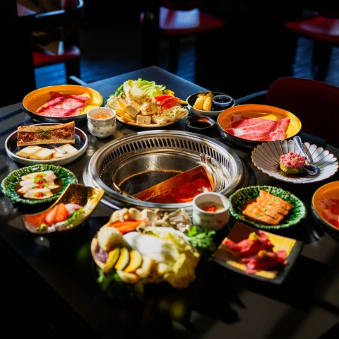Mikiya Wagyu Shabu House table spread