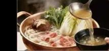 Pouring broth to finish the meal
